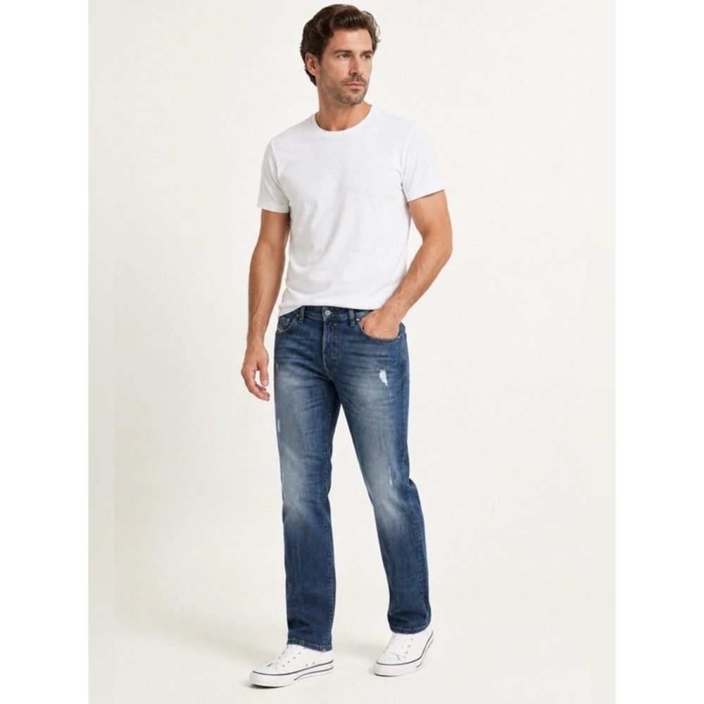 Diesel Safado Jeans Mens 38x35 Blue Regular Slim‎ Straight Button Fly Y2K Grunge